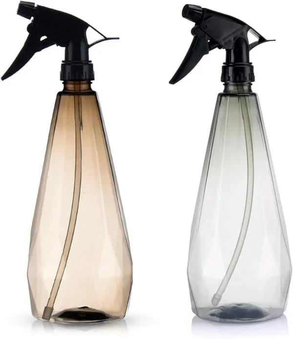 Sprayflasker 500ml, 2 ST Sprayflasker Hage, Trigger Sprøyte med Justerbart Munnstykke, Inneholder Væske for Hår, Hage (Grå, Brun) Brown+Grey