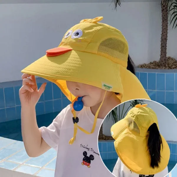 Barn Sommar Solhatt Barn UV & Nackskydd Strandhatt Barn Resehatt Med Flip Lock För Pojkar Flickor