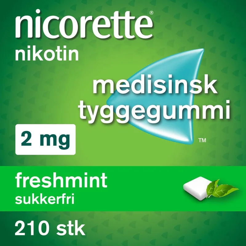 Nicorette 2 mg tyggegummi freshmint 210 stk