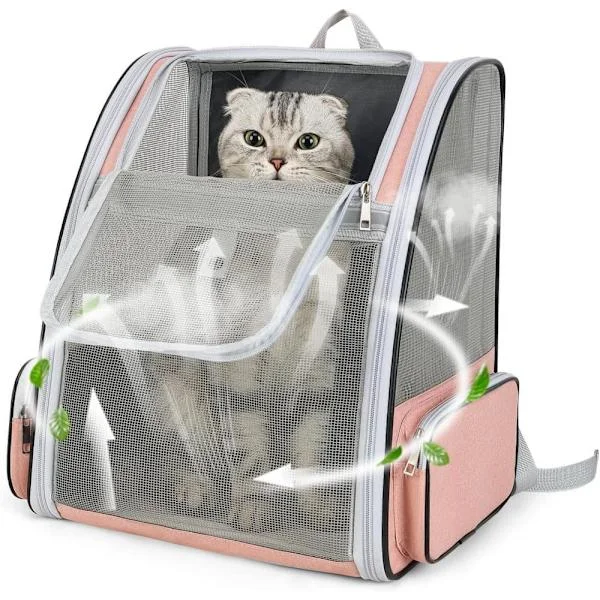 Cat & Dog Backpack / Cat Carrier – Pet Carrier for Cats & Dogs up to 8 kg, Breathable Pet Bag_TF_TF