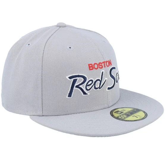 New Era - MLB Harmaa fitted Lippis - Boston Red Sox Coral 59FIFTY Script Grey Fitted @ Hatstore
