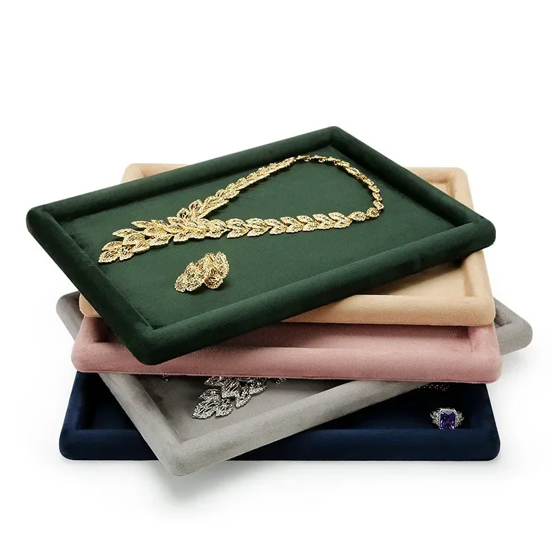 AliExpress - Schmuck Tablett Show Stand Shop Organizer für Halskette Armband lange Kette samt einfarbig Schmuck Display Tablett