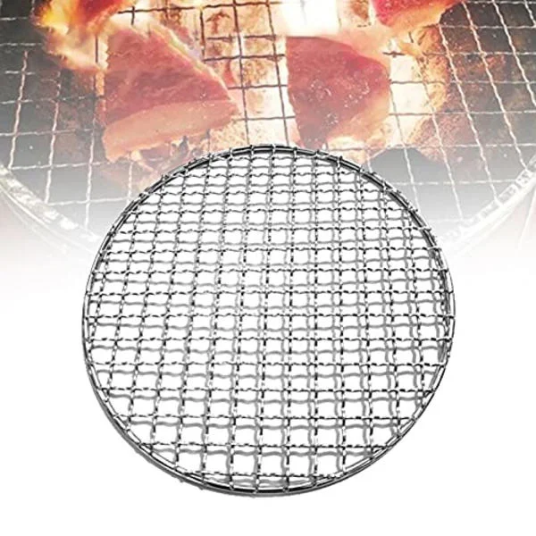Rund kylställ-BBQ rostfritt stål grill runt galler nät - galler picknick galler nät (245mm)