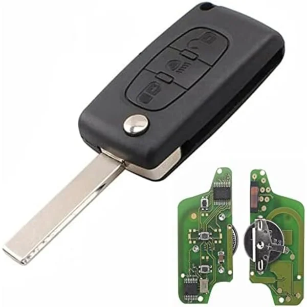 3-painikkeinen kaukosäädin ja CE0523-avain ohjelmointiin Citroen C1 C2 C3 C4 C5 C6 C8 Xsara Passo Peugeot 207 208 307 308 407 807 L-FY- -malleihin