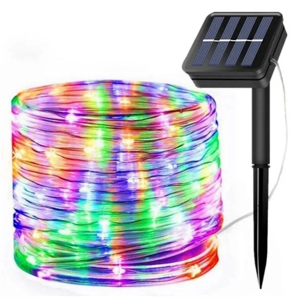 Aigleya Solcelle Lyslenke 120 LED Trampoline Lyslenke Solcelle Lys 8 Moduser Vanntett Utendørs Lyslenke for Julefest Camping De