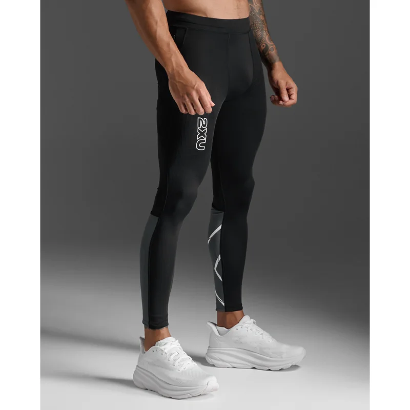 2XU Light Speed React Compression Tights Black/White Reflective