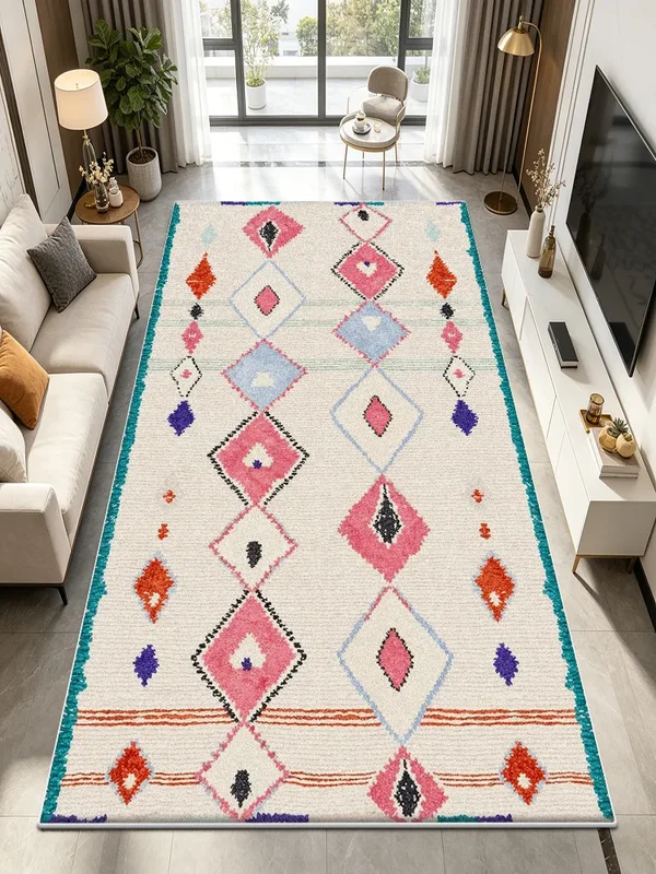 AliExpress - Tapis de salon de style bohème dessiné à la main, grande surface, facile à nettoyer, tapis moelleux pour la décoration de la chambre à 