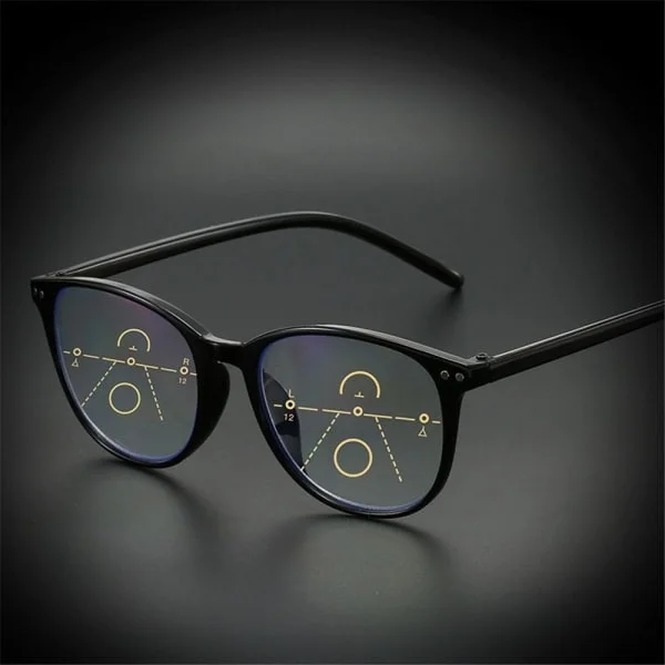 Progressive Multifocal Reading Glasses Blue Light Blocking Computer Glasses Black Red Strength 1.5 Black Red