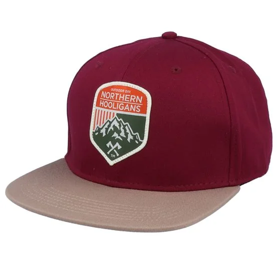 Northern Hooligans - Rød snapback Kasket - Outdoor Div. Maroon/Dark Khaki Snapback @ Hatstore