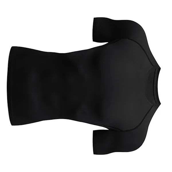 Cool Dry Kompresjons T-skjorte for Menn Kortermet Sport T-skjorter Topper Trening T-skjorte Svart L