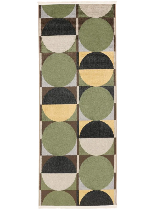 Lavável Pequeno Jeff Tapete - Verde 80X200 Em Estilo Moderno