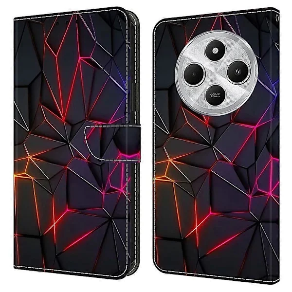 TPU+PU Læder Flip Telefon Cover Til Xiaomi Redmi 14C 4G/14R 5G/Poco C75 4G Mønster Printet