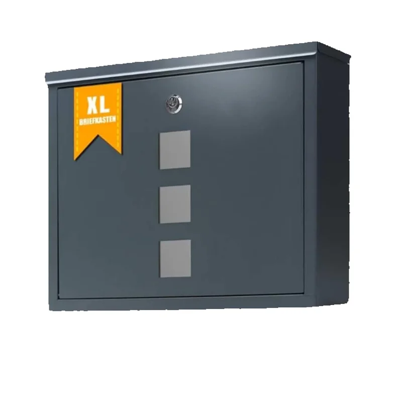 AliExpress - XL Wandbriefkasten Anthrazit aus Stahl mit Schloss & Sichtfenster Postkasten Outdoor Mailbox inkl. 4 Schlüssel C4 Format 9.5 x 3