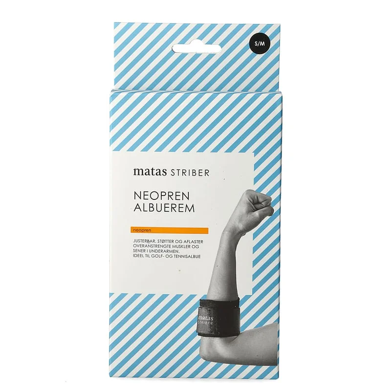 Matas Striber Neopren Albuerem Sort S/M, Sport & Velvære, Støttebind, Albuebind