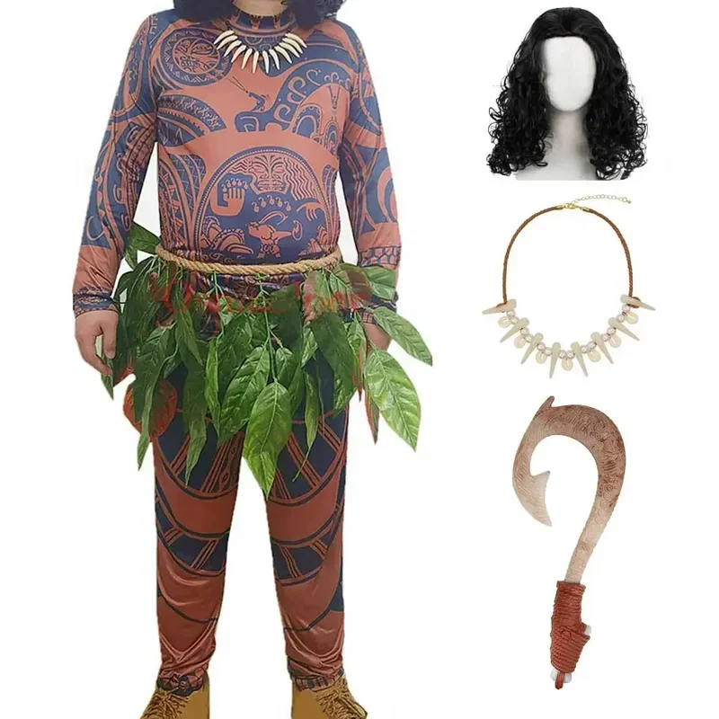 AliExpress - Herren und Damen Maui Tattoo T-Shirt Hose Halloween Cosplay Kostüm Erwachsene Moana Maui Leaf Kostüm