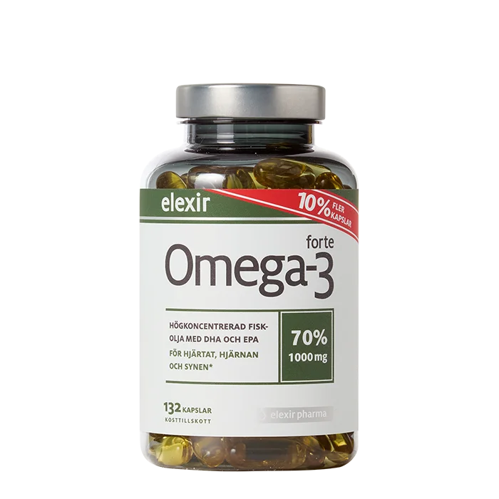 Elexir Pharma Omega-3 Forte 1000 mg 132 kapsler - Bodyman.dk