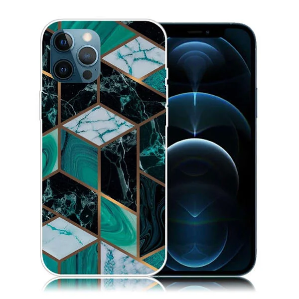 Marmormotiv iPhone 12 Pro / iPhone 12 skal - Smaragd Marmor