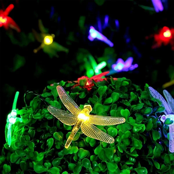 50 LED Solar Lyslenke Utendørs Sommerfugl Lyslenke Utendørs, CJY