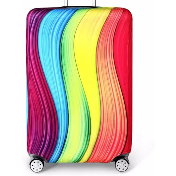 Elastic (Rainbow, M (22-24 inch luggage)) Suitcase Cover Luggage Protector for 18-32 inch Suitcase, Suitcase Cover Luggage Protector Travel Prot