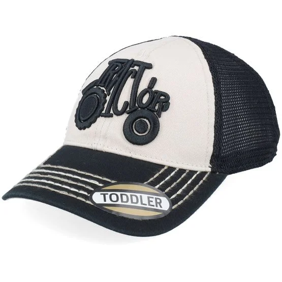John Deere - Kids Tractor Cap Stone/Black Trucker Trucker Beige Cap - @ Hatstore