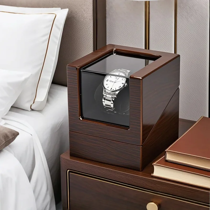 AliExpress - Embers Luxry enkele watchwinder batterij houten shaker horlogedoos automatische opwinder glazen opbergdoos Mabuchi Motro