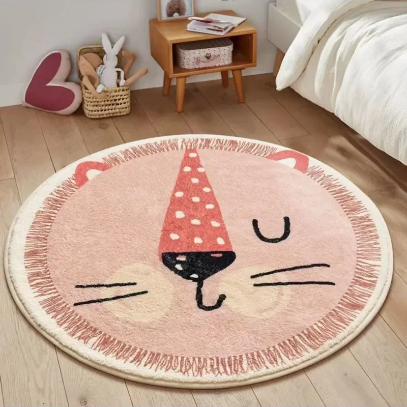 AliExpress - Cute Cartoon Bedroom Decor Plush Carpet Large Area Thickened Children's Rug Fluffy Soft Round Floor Mat Washable non-slip rugs