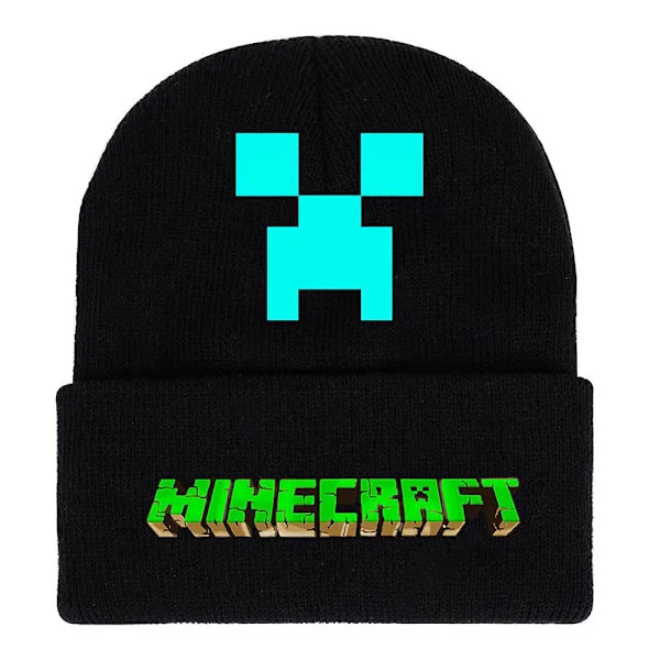 Minecraft Tryckt Stickad Mössa Mössa Herr Dam Vinter Varma Casual Mössa
