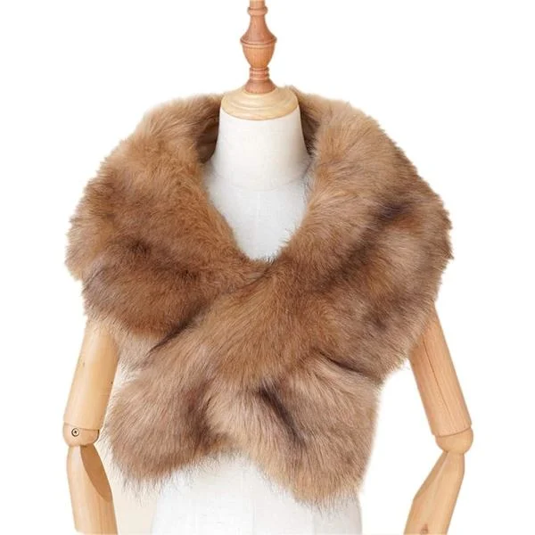 Vinterhalstørklæde Faux Fur Krave Pels Krave Halstørklæde Brude Halstørklæde Brude Stola Faux Fur Halstørklæde Wrap Halsvarmer Halstørklæde Pels 