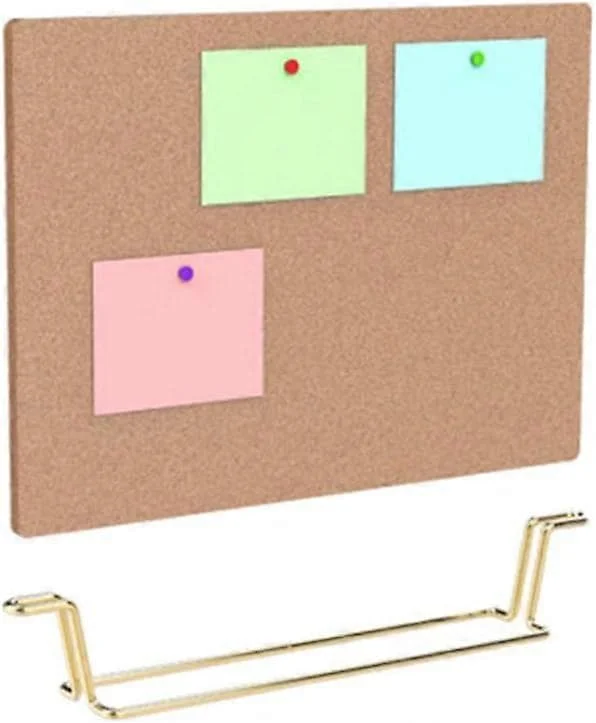 Lite Korktavle Bordplate Korktavle Oppslagstavle Tre Pin Tavle Meldingstavle med Base Gull for Hjemmekontor Meldinger Bilder Planleggingstavle