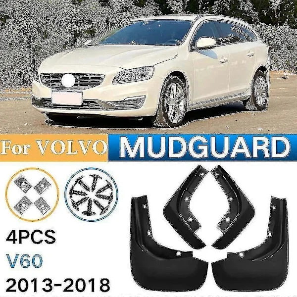 Stänkskydd för bil Volvo V60 2013-2018 Auto Stänkskydd Fram Bak Stänkskärmar Bil