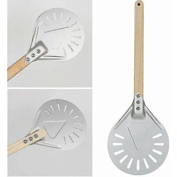 [RM]Profesjonell Pizzaspade, langt håndtak 7/8/9 tommer Perforert Pizzaspade, Pizzaspade, Aluminium Pizzaspade, Liten - 8 tommer 40cm