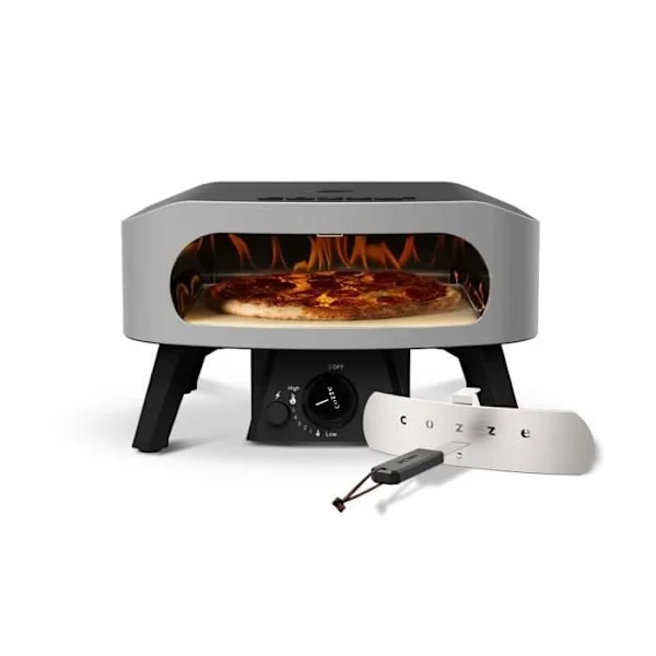 Kaasu pizzauuni - COZZE - 13" - 90430 - 6 KW - 50 x 50 x 29,5 cm - Jopa 450°C - Lämpömittari mukana - Ovi