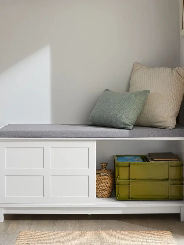 AliExpress - SoBuy FSR86-W banc de rangement avec coussin rembourré, lowboard, entrée, commode à chaussures, avec 2 portes coulissantes