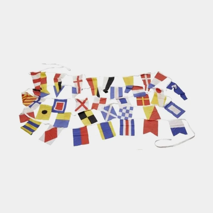 Guirlande de pavillons de signalisation Plastimo String Of Penants, 40 pavillons, 22 x 12 cm, 12 m