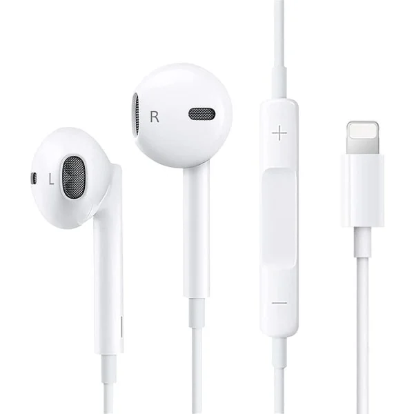 Hörlurar för iPhone 11, Hörlurar för iPhone 12, HiFi Stereo Trådbundna brusreducerande hörlurar med inbyggd mikrofon och volymkontroll, Kompatibla med