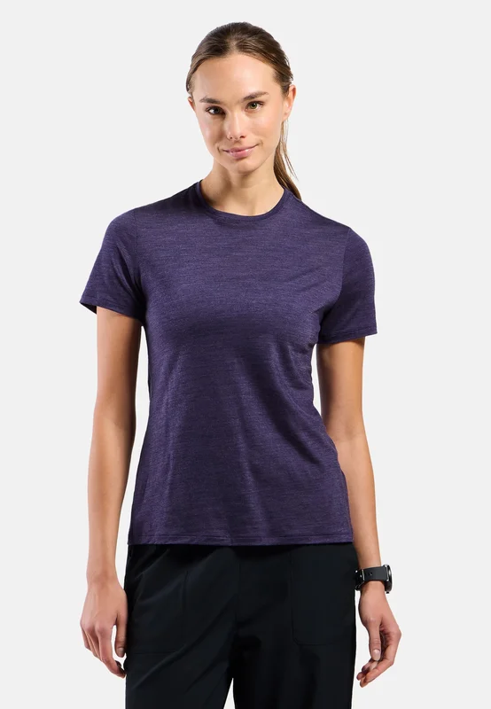 Odlo T-shirt Mérinos Tencel Plain pour femme, XL, blau