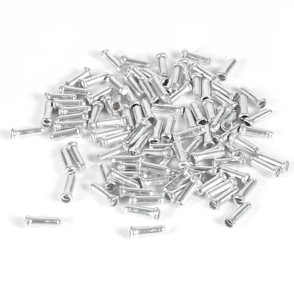 100 stk. 2,5 mm Aluminium Gearskifte Hætte Bremseslange Kabelspidser Endekappe (Sølv)