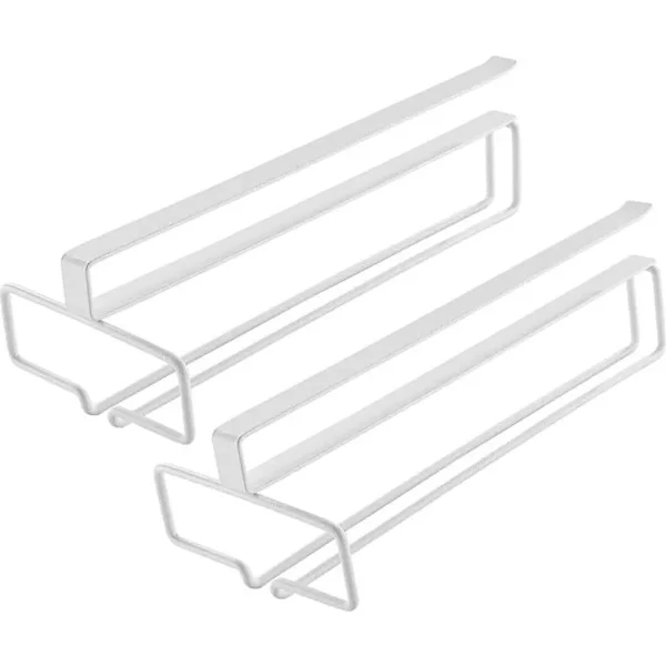 Set of 2 Wine Glass Racks, Wine Glass Holder, Under Cabinet, Glass Rack, Wall Mount, Wine Glass, Hanging Rack White