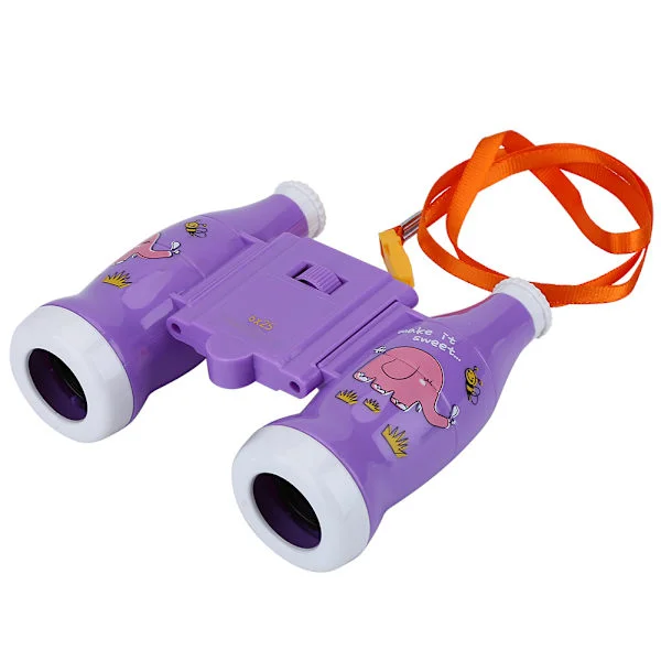 Mini kevyet 6x kiikarit lapsille, opettavainen lelu esikoululaisille, violetilla narulla