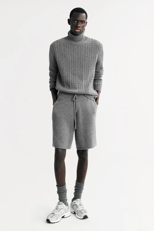 Soft Goat - Men's Shorts - Men cashmere pants - L - Grey