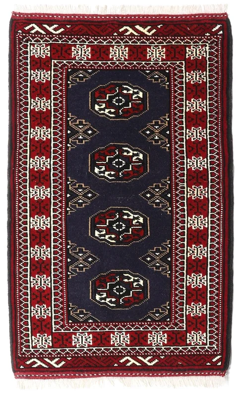 Turkaman Matta Orientalisk Mörkrosa/Mörkröd (Ull, )