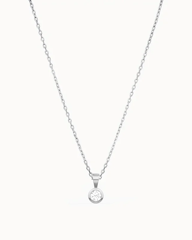 Halsband med månadssten i 18K Vitguld