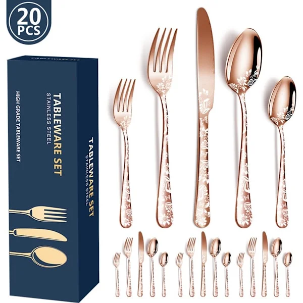 20-delat bestickset i rostfritt stål, servisset, servisset 4 personer, bestickset, rostfritt stål