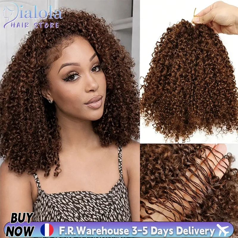 AliExpress - Chocoladebruine krullende hairextensions van echt haar, onzichtbare Miracle Knot vlechten, kleine spiralen, krulveren, hairextensions 30 
