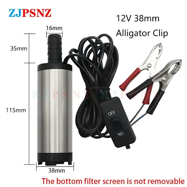 30L/min 12V 24V Elektrisk Senkbar Pumpe Diesel Drivstoff Vann Olje Bil Camping Fiske Parafin Olje Drivstoff Overføringspumpe Bærbar Mini Pumpe