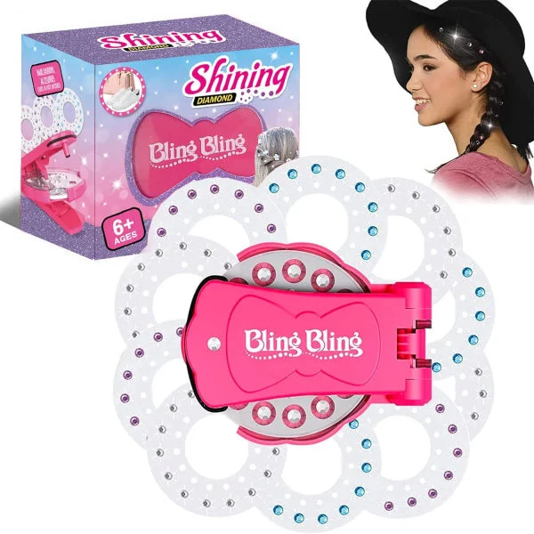 Hår Bling Sæt med 180 Hårsten, Bling Sten Maskine, Hår Sten Stempel, Glam Bling Styling Værktøj til Piger og Børn