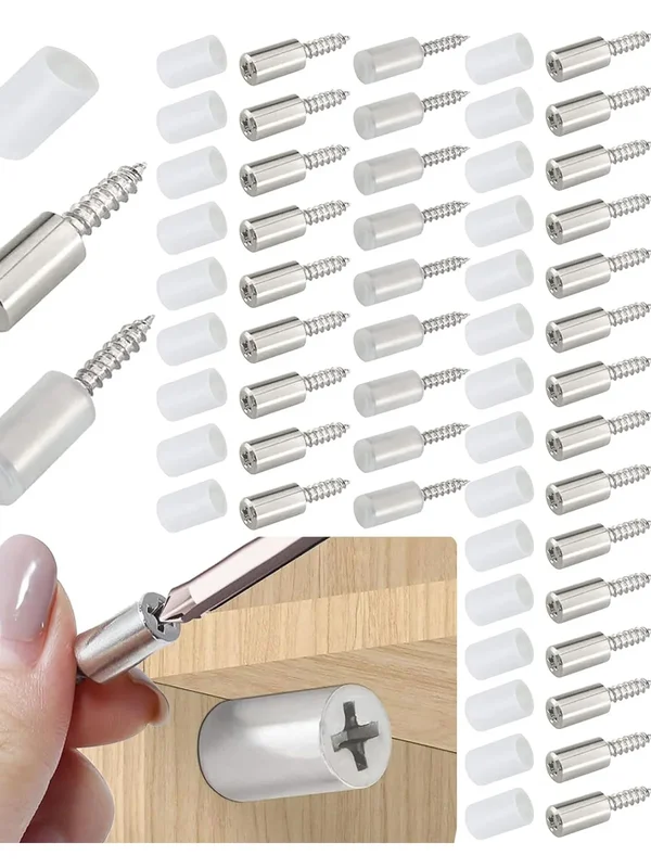 AliExpress - 80/10PCS Regal Halterung Schrauben Heringe Laminat Unterstützung Selbstschneidende Schraube mit Nicht-Slip Hülse Schrank glas Halter 