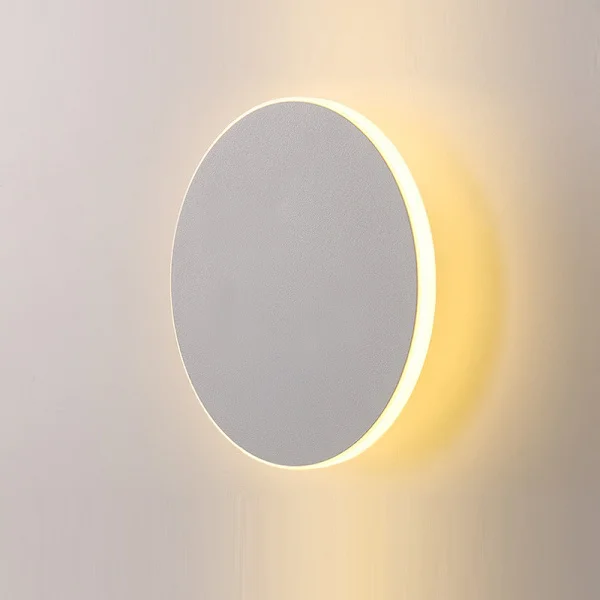 Rund LED-vägglampa modern touch-brytare vardagsrum sovrum inredning