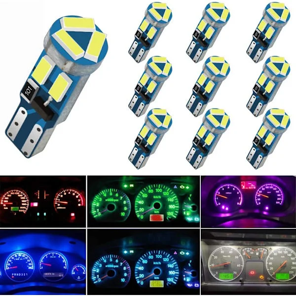 10X T5 LED Pære Kile med Twist Lock Fatning (Rød) 74 70 37 17 2721 PC74 PC37 LED Lys, Brugt til Indvendigt Instrumentpanel Indikatorlys i Biler