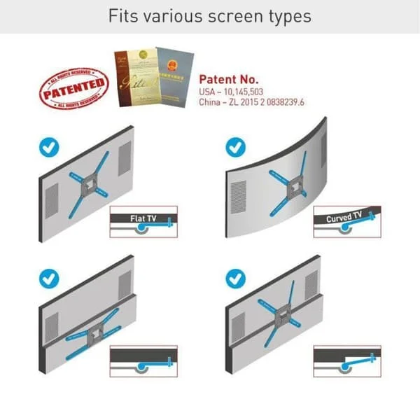 Fixation tv - stöd tv - väggfäste för tv Barkan - BM300R